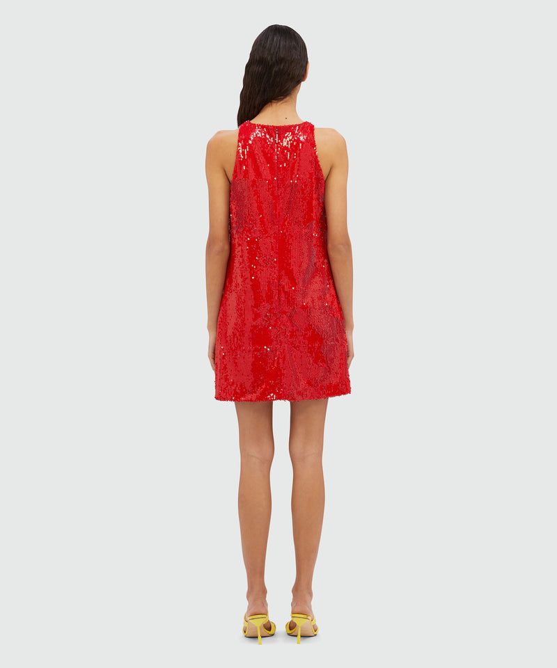 Red sequin mini dress RED Women 