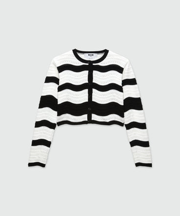 MSGM Waves cropped sweater