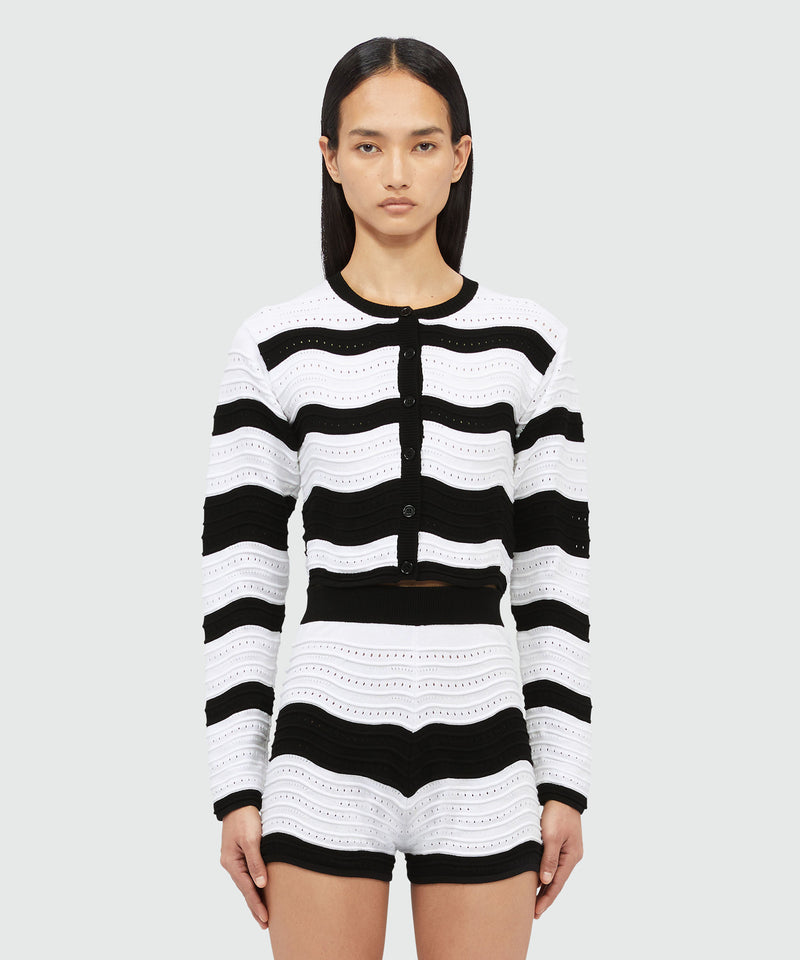 MSGM Waves cropped sweater Black Women 