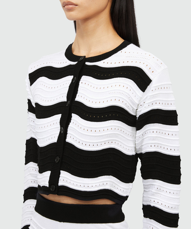 MSGM Waves cropped sweater Black Women 