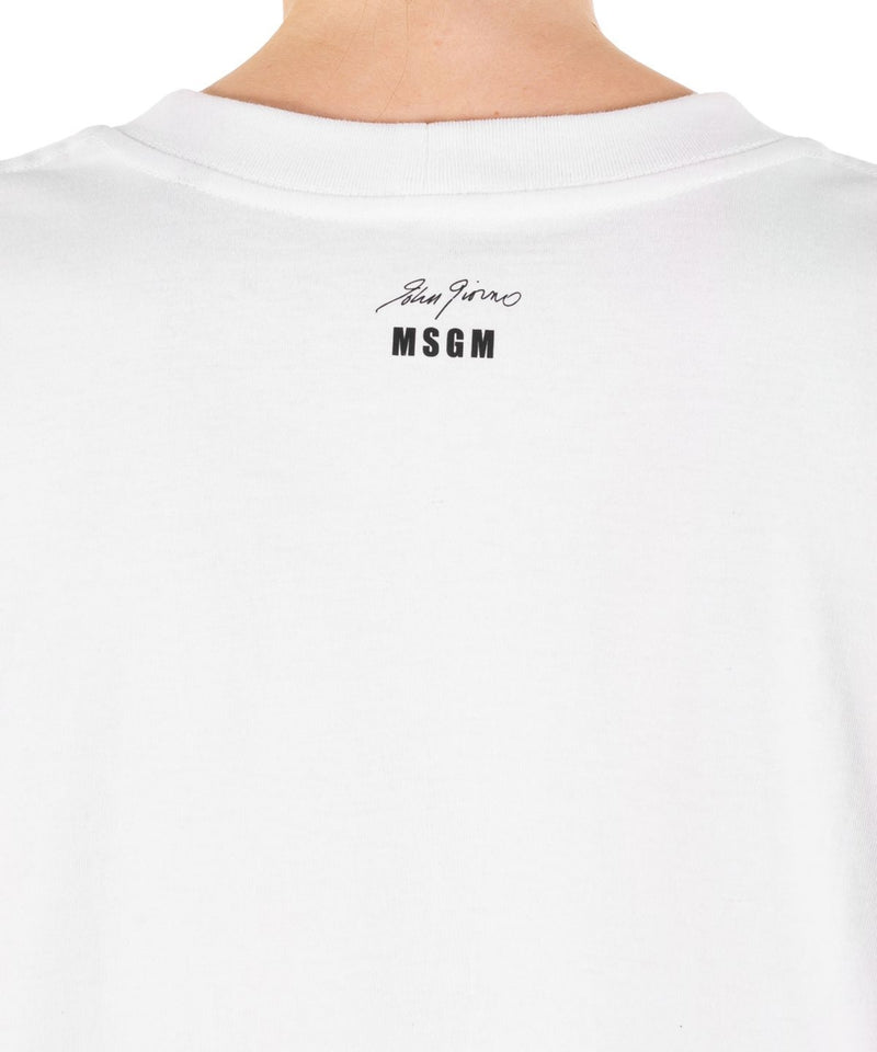 MSGM x John Giorno - “You got to burn to shine” quote T-shirt WHITE MAN 