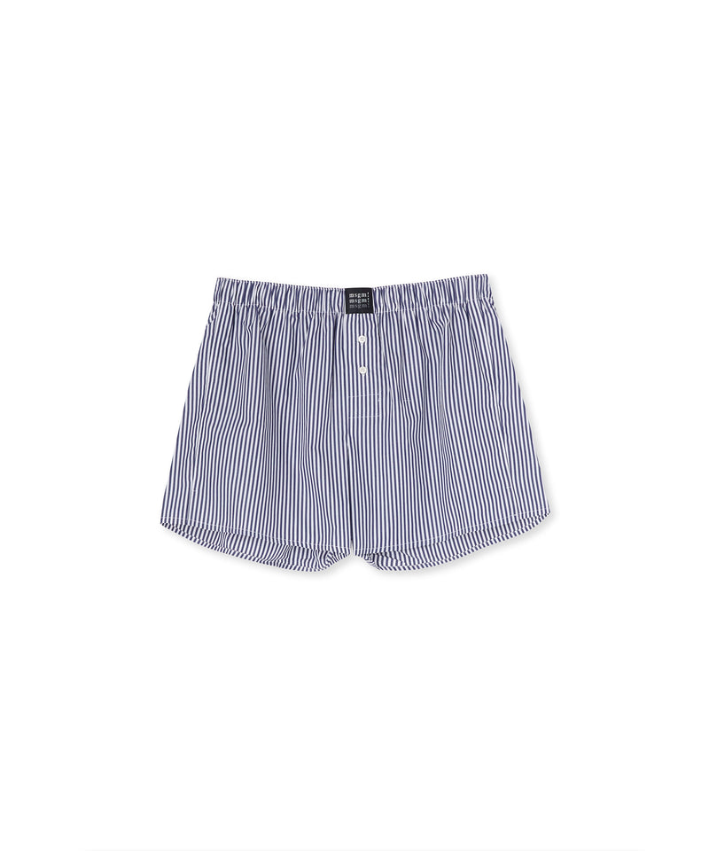 Boxer in cotone bacchettato con etichetta "msgm!" BIANCO/BLU Unisex 