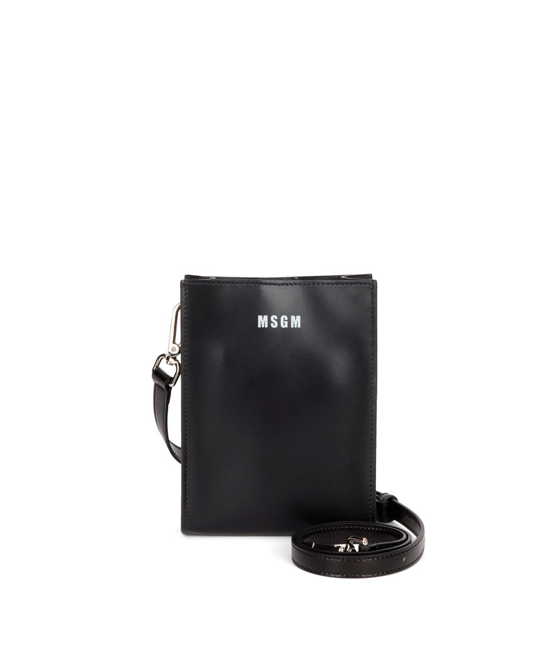 Mini tote bag with micro-logo BLACK Unisex 