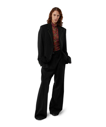 Virgin wool tailored pants with built-in boxers