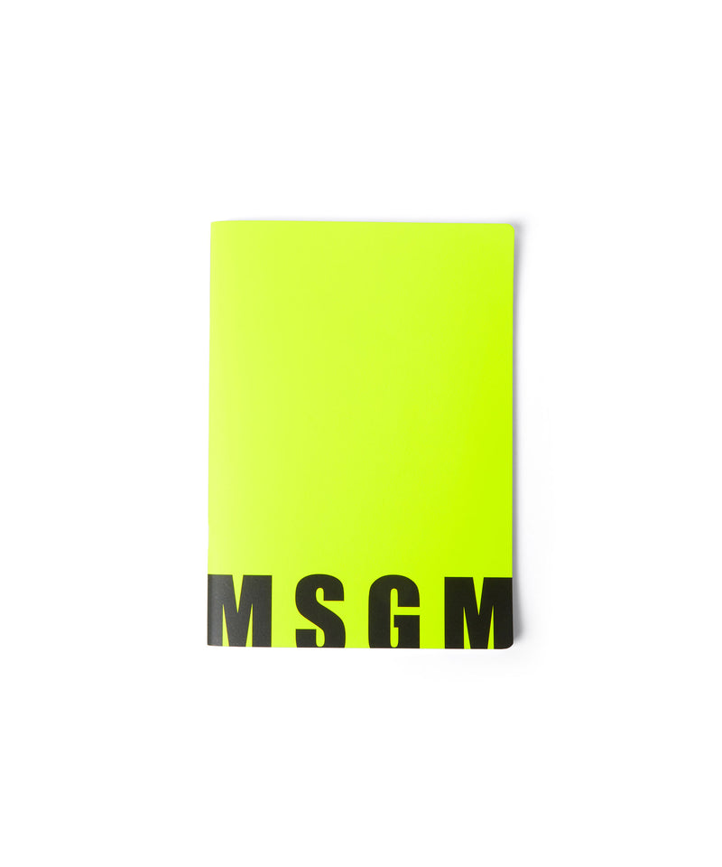 MSGM customized A4 Notebook FLUO YELLOW Unisex 