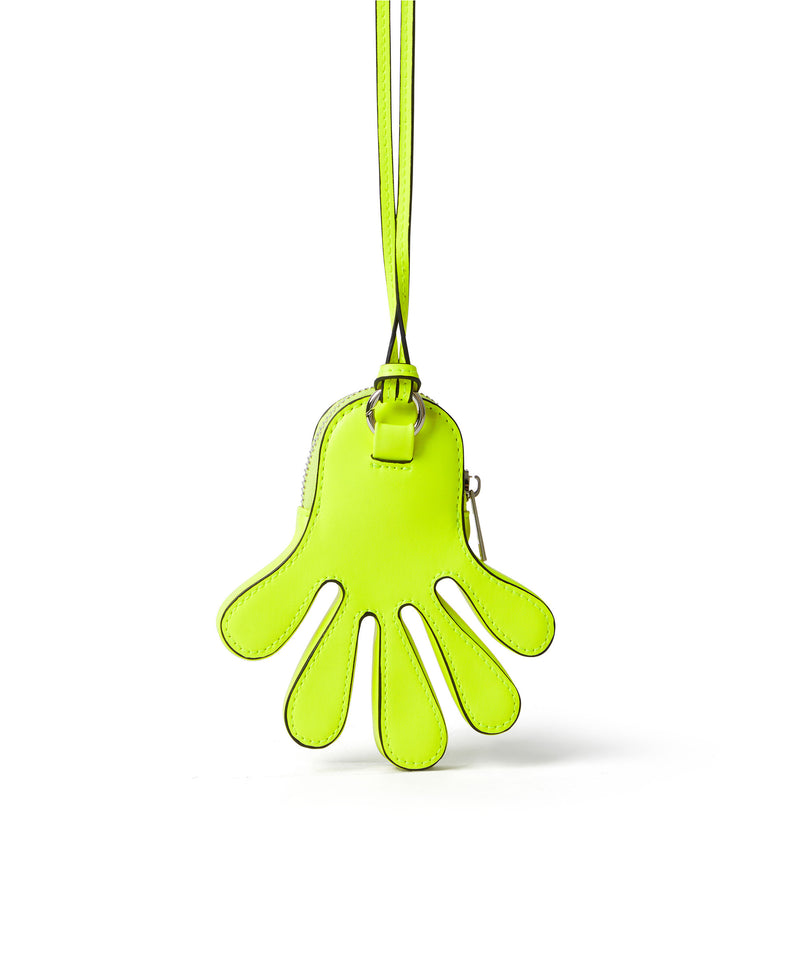 "Hand" shaped coin purse FLUO YELLOW Unisex 