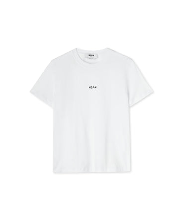 Cotton crewneck t-shirt with MSGM micro logo