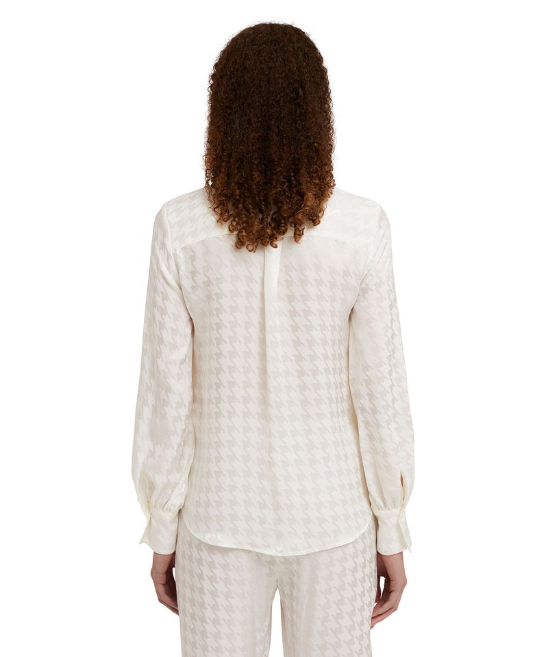 Blusa in tessuto "Fluid Viscose Jacquard" BIANCO Donna 